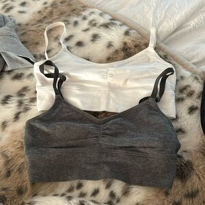 Aerie bralette camis, size xs maybe worn once grey and white